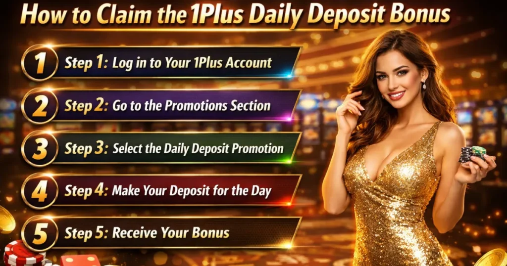 How to Claim the 1Plus Daily Deposit Bonus